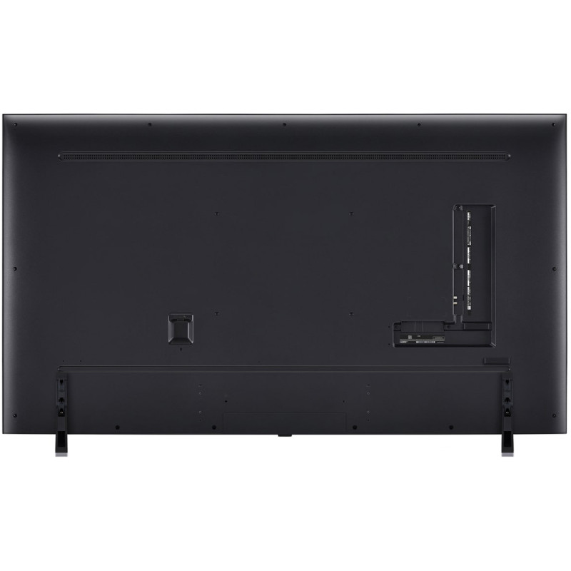 طراحی و نمای پشت تلویزیون ال جی 75QNED85 2024 با پایه نصب شده در حالت استاندارد