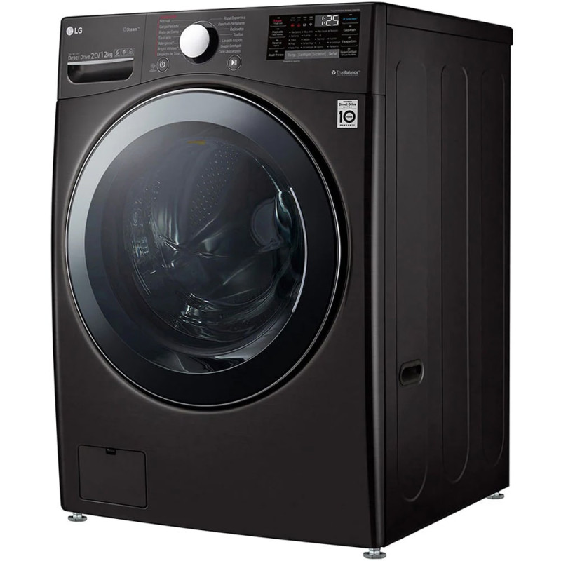 خرید ماشین لباسشویی مشکی ال جی WDV2101BRV با خشک کن 12 کیلویی صد در صد