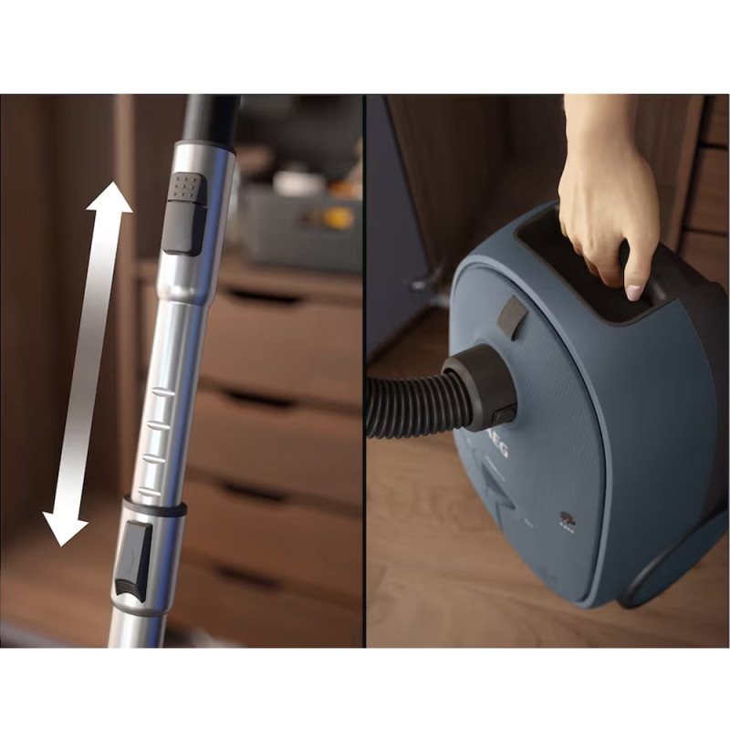 امکان تنظیم ارتفاع لوله تلسکوپی و حمل آسان جاروبرقی AEG AB61C2DB