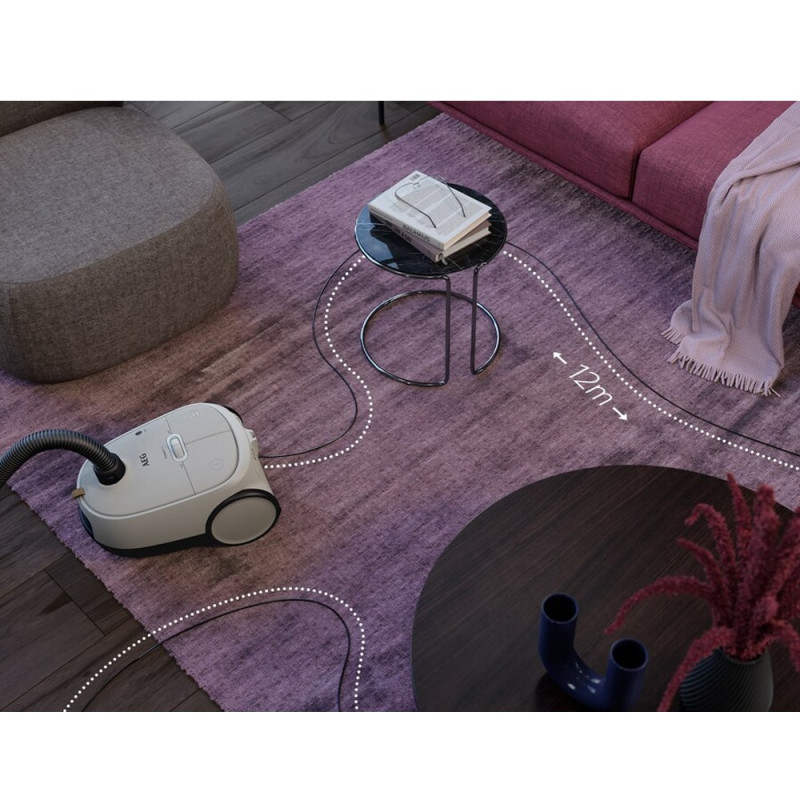 جاروبرقی 2023 آاگ AB61H6SW با طول سیم 9 متر و شعاع کارکرد 12 متری