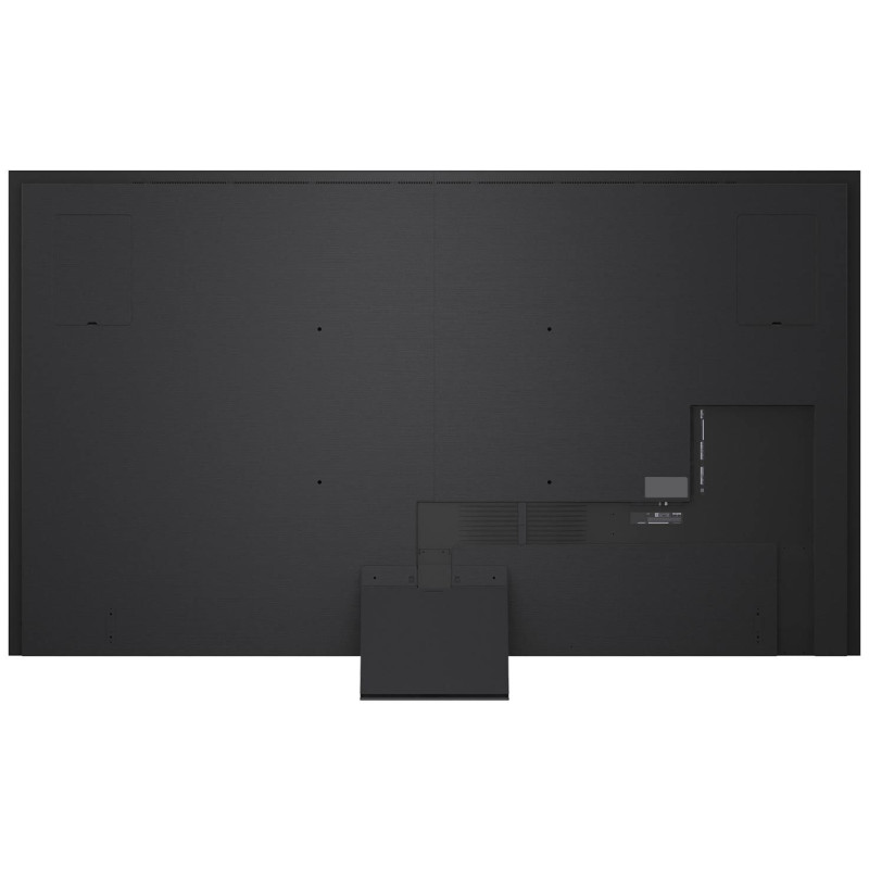 طراحی و نمای پشت تلویزیون ال جی 100QNED86 2025 QNED Evo MiniLED مونتاژ مصر و اندونزی با پایه نصب شده در حالت ساندبار