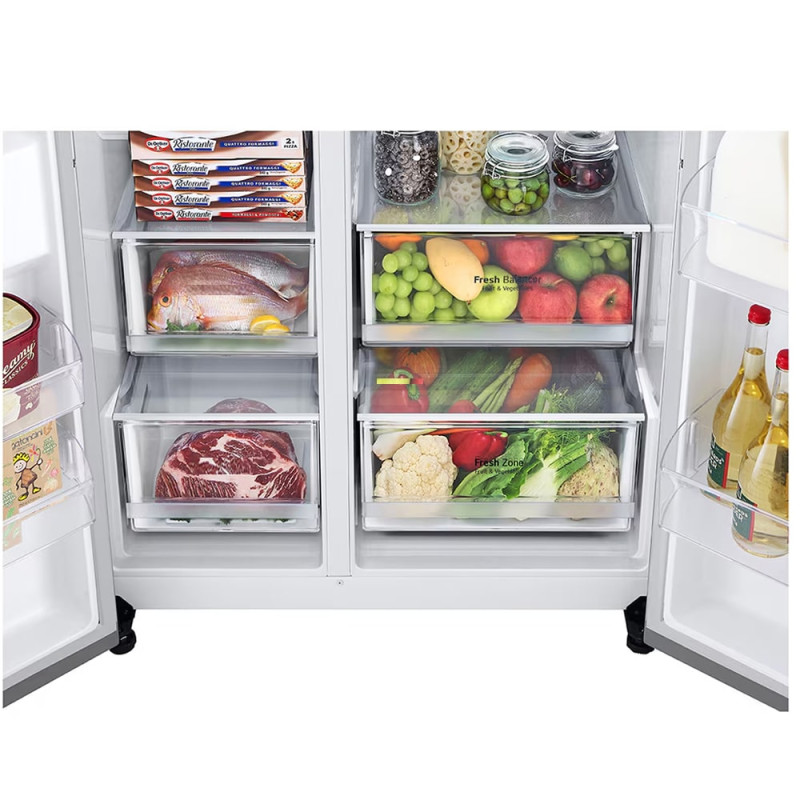 طراحی کشوهای یخچال فریزر LG GC-J257SMSV