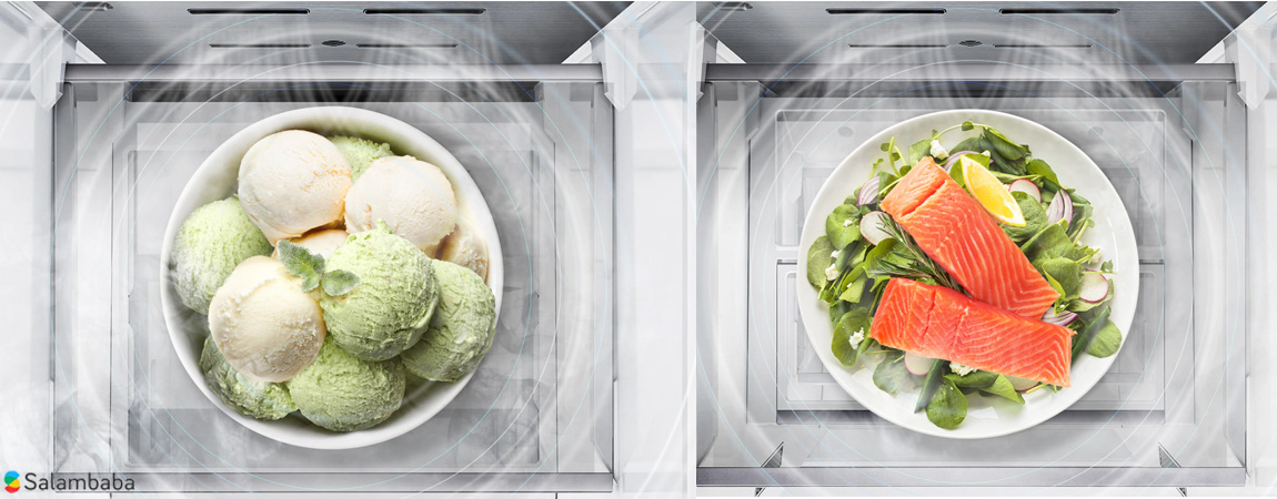 سیستم بدون برفک یخچال دو قلو سامسونگ RZ32-RR39