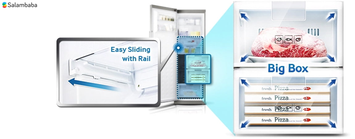 قفسه Big Box یخچال دو قلو سامسونگ RZ28-RR35