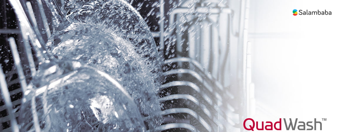 فناوری QuadWash در ظرفشویی ال جی FB425FP