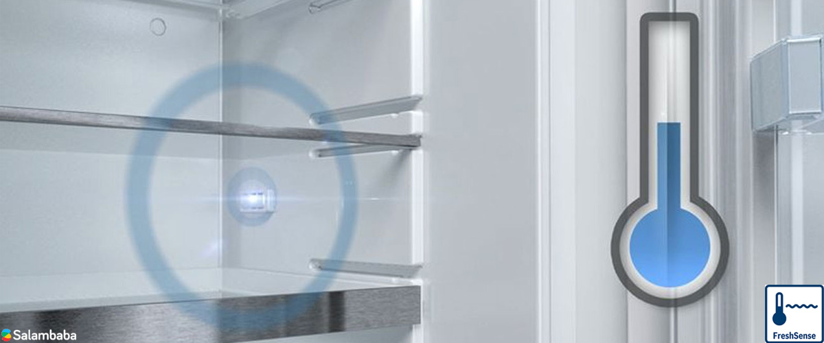 کنترل دمای یخچال ساید بای ساید بوش KAG90AI204 با سنسور FreshSense
