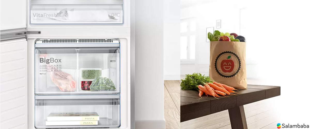 قابلیت SuperFreeze در یخچال ساید بای ساید بوش KAG90AI204