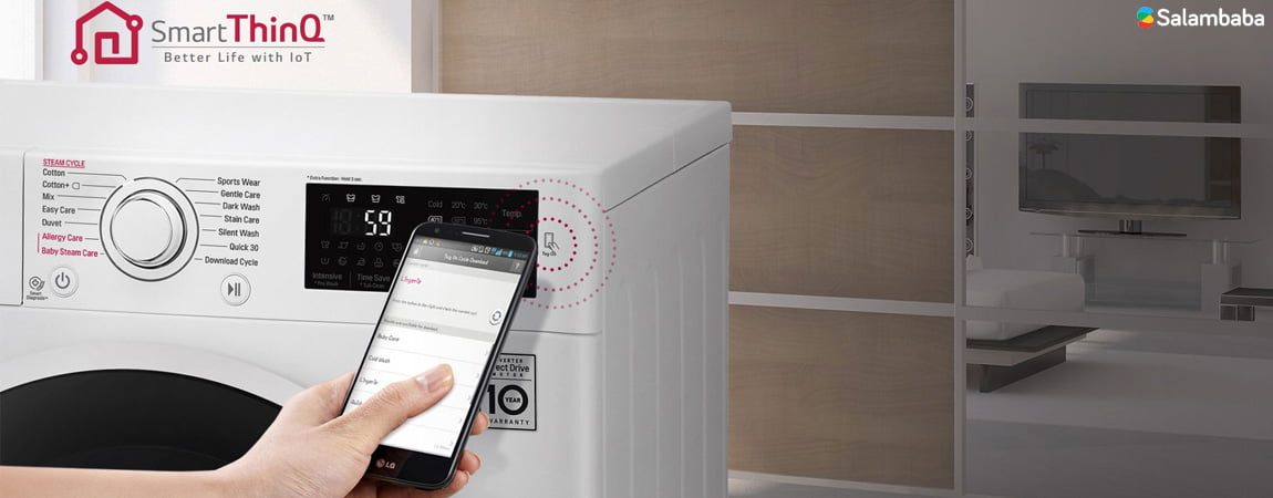 امکانات هوشمند لباسشویی ال جی 8 کیلویی j5