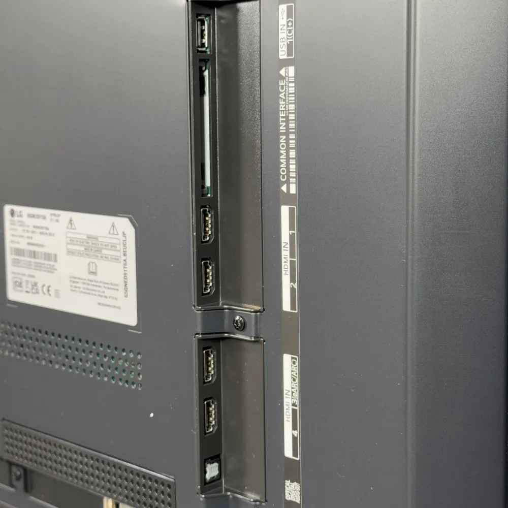 پورت‌های ورودی و خروجی تلویزیون ال جی QNED91 محصول 2024