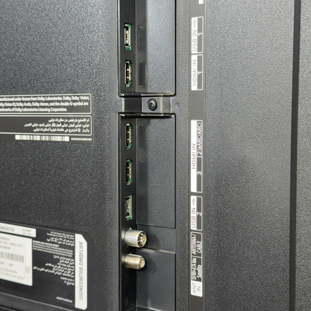 پورت‌های ورودی و خروجی تلویزیون ال جی QNED80-2024