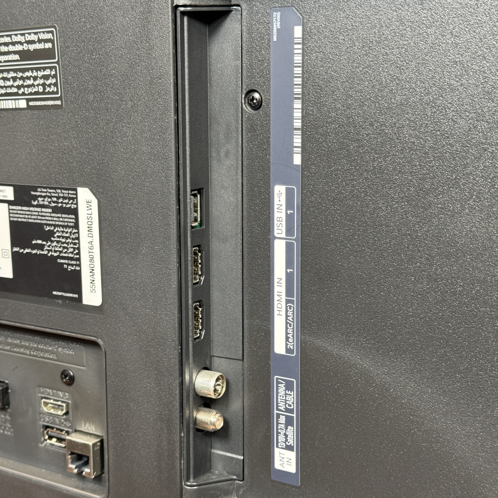 پورت‌های ورودی و خروجی تلویزیون ال جی NANO80