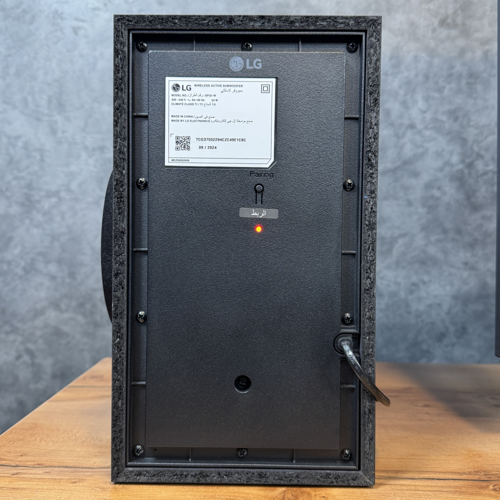 نمای پشتی ساب ووفر 100 وات ساندبار ال جی SQC1