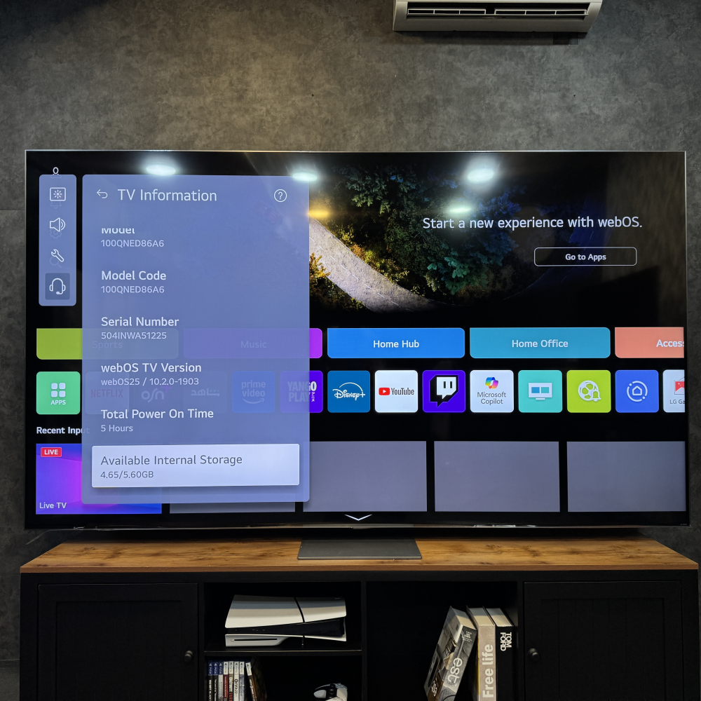 سیستم عامل 25 webOS و فضای ذخیره‌سازی داخلی تلویزیون ال جی QNED86A