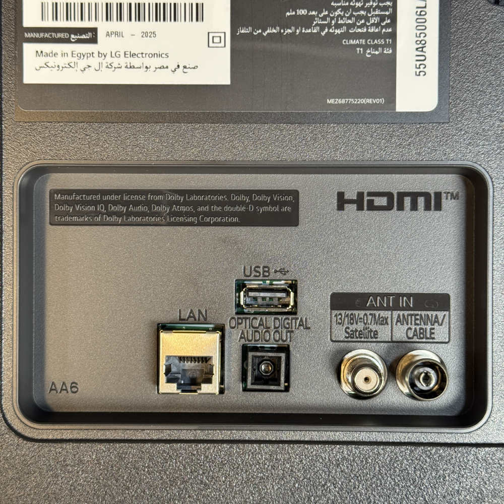 پورت‌های ورودی و خروجی تلویزیون هوشمند ال جی UA8500