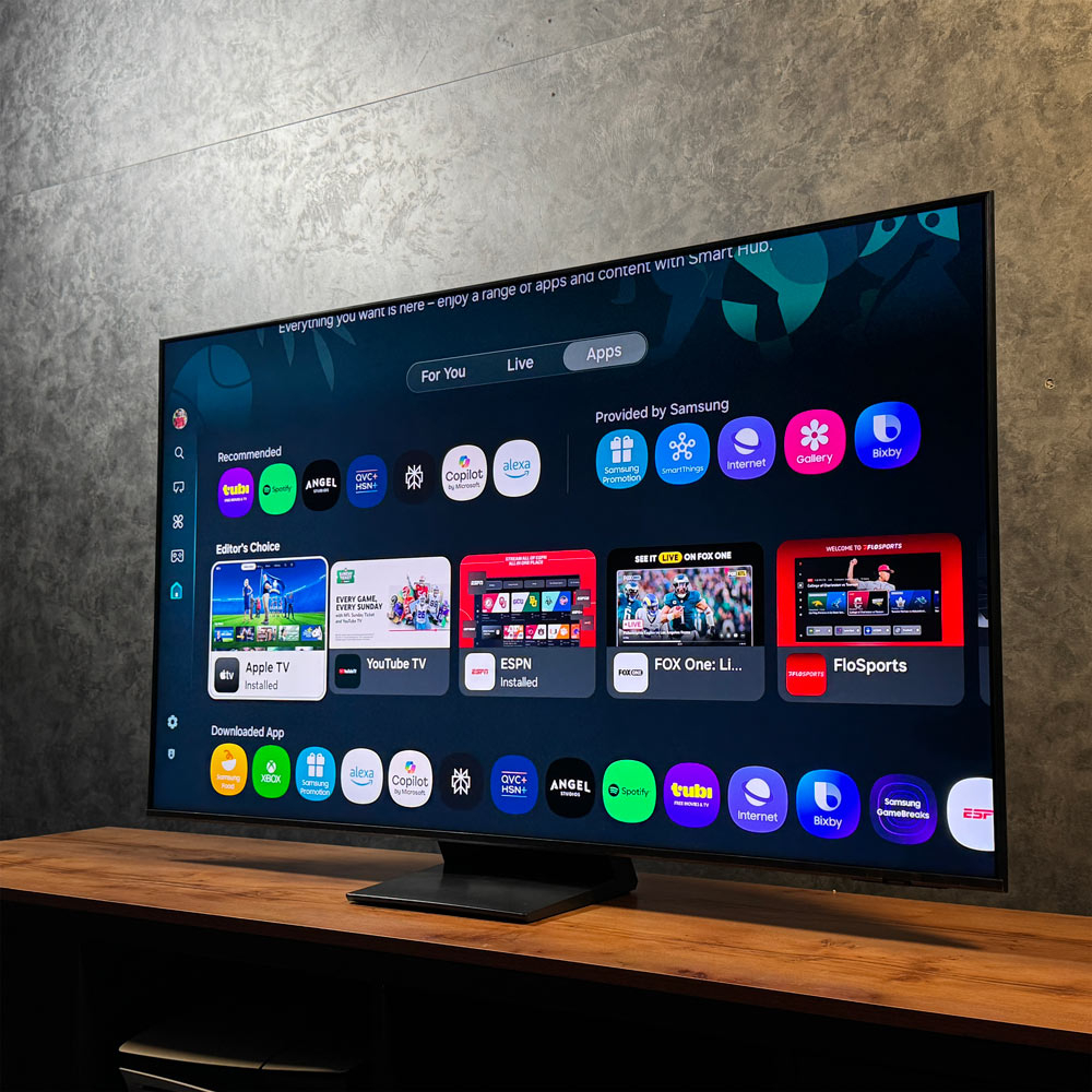 رابط کاربری One UI Tizen در تلویزیون سامسونگ QN70F با طراحی مدرن و منوی جدید
