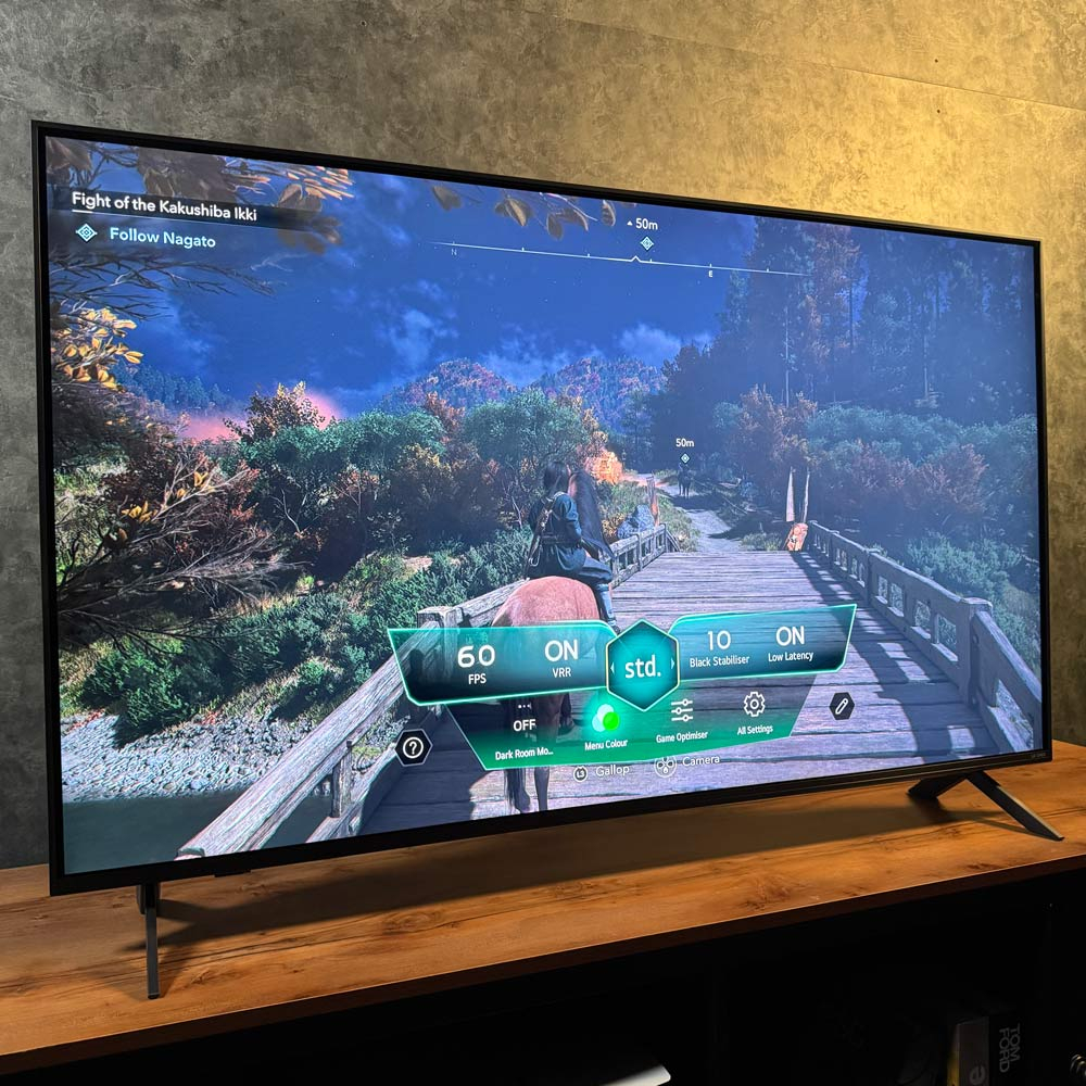 حالت بازی در تلویزیون ال‌ جی QNED82 با تاخیر ورودی کم