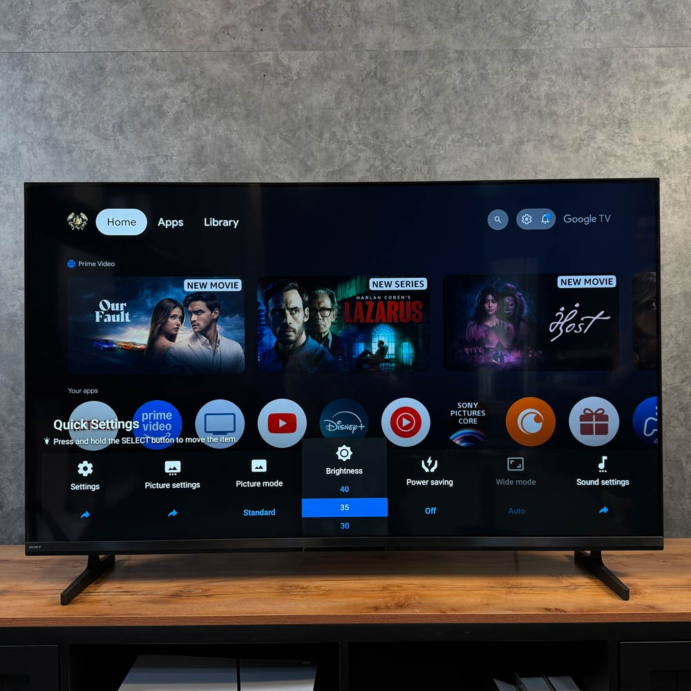 صفحه Home تلویزیون سونی BRAVIA 2 II با رابط کاربری Google TV