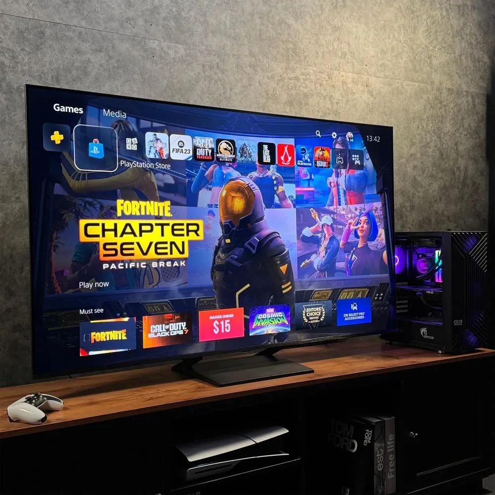 نمای حالت گیمینگ تلویزیون QNED93A با امکانات مخصوص بازی