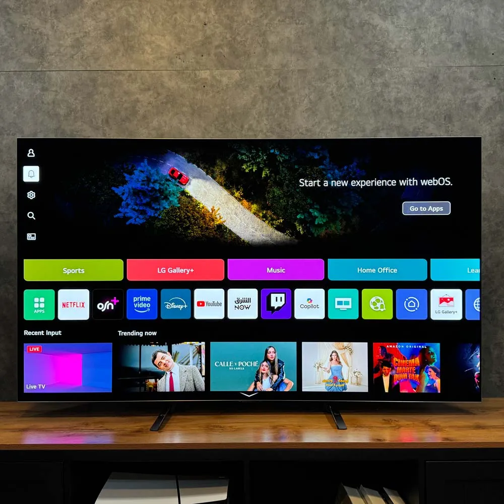 نمای صفحه اصلی و منوی Home تلویزیون ال جی G6 با سیستم عامل webOS