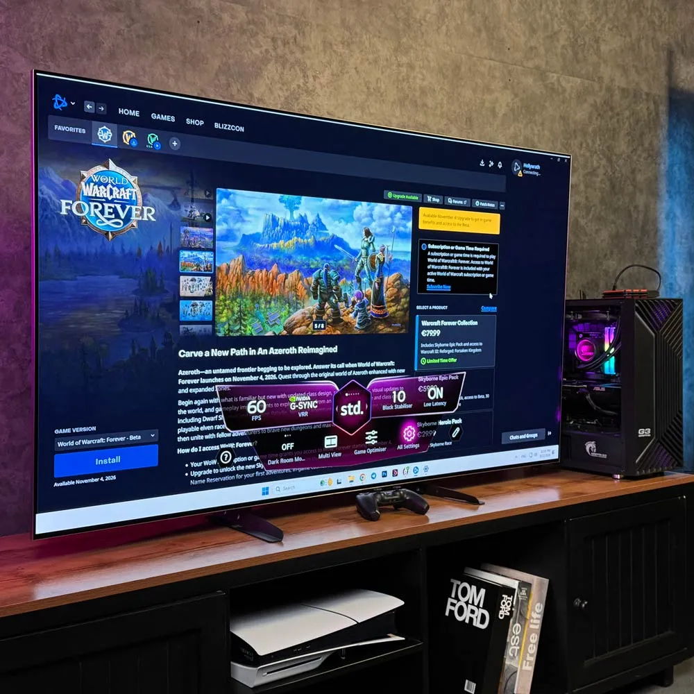 نمای حالت Game Mode تلویزیون ال جی G6 با رفرش ریت 165 هرتز
