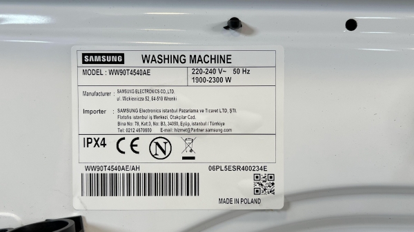 لیبل لباسشویی WW90T4540AE