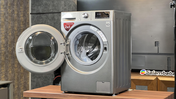 نمای جانبی لباسشویی ال جی F4V5RGP2T